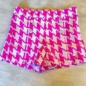 Girls size 7 Janie and Jack pink harringbone shorts